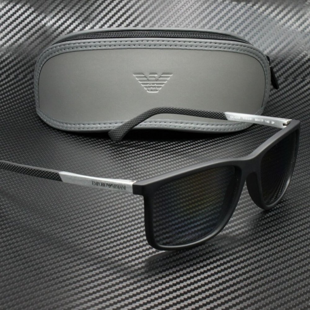 Emporio Armani Men's Black Grey Rubber Sunglasses! - Picture 3 of 4